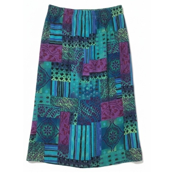 Fritzi Petites Dresses & Skirts - Fritzi Petites Patchwork Maxi Skirt, Woman's Petite Small, Teal Purple Boho, Vtg
